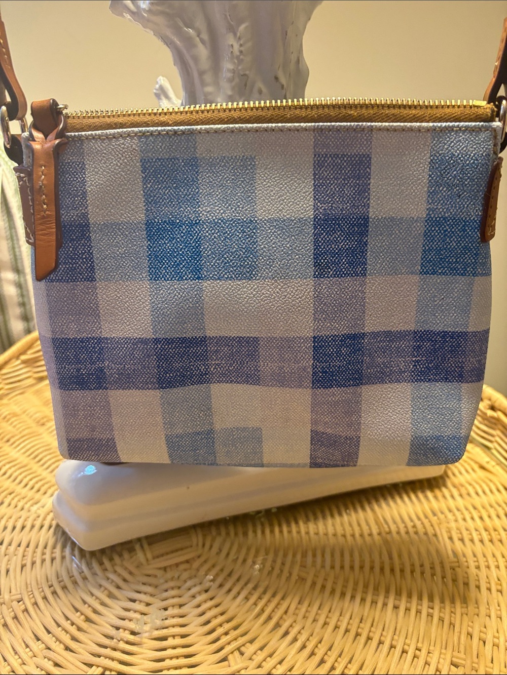 Gingham Blue & White Crossbody - Picture 8 of 14